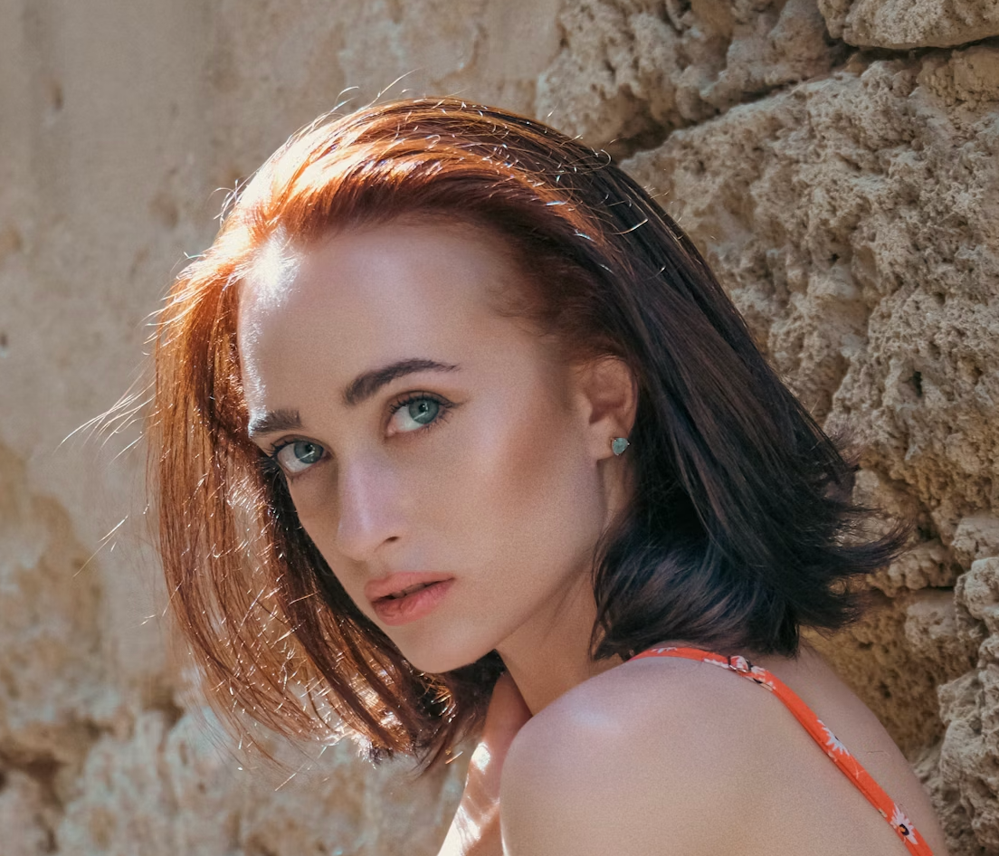 Woman in desert landscape portrait